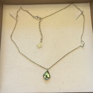 Kendra Scott Silver Necklace with Iridescent Pendant
